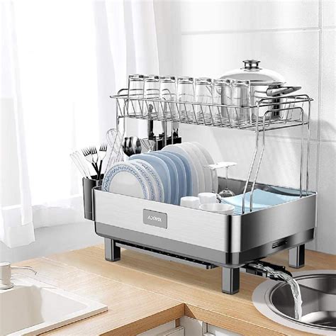 rayintelligent Stainless Steel 2 Tier Dish Rack